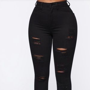 Black Fashion Nova Ripped Jeans